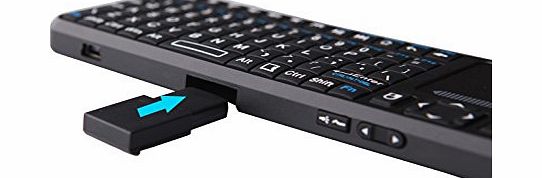 iPazzPort Pro Mini 2.4Ghz RF Mini Wireless Keyboard Backlit With Multi Touchpad Laser Pointer for Google Android TV HTPC PC Windows 8