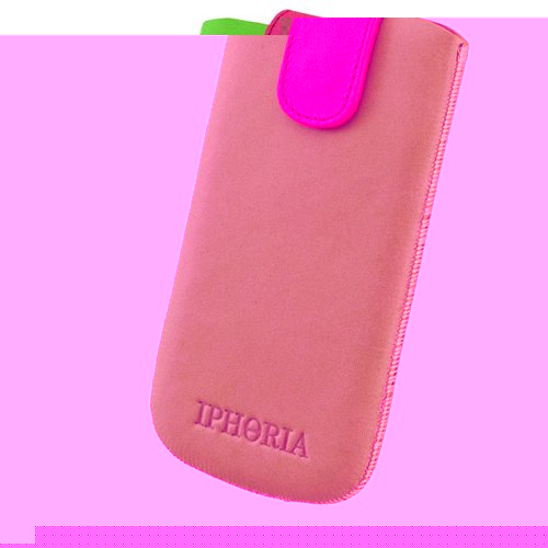 IPHORIA  Fun Genuine Leather Neon Case Green Size M for Apple iPhone 5 / 5C / 5S Licensed Product with Cleaning Cloth PDA-Point