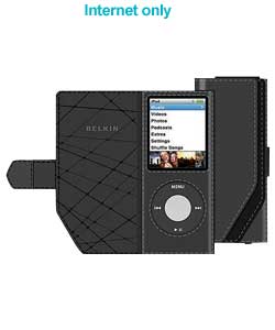 ipod Nano Black Leather Folio