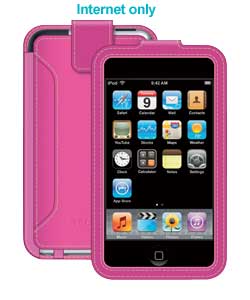 ipod Touch Pink and Grey Leather Sleeve