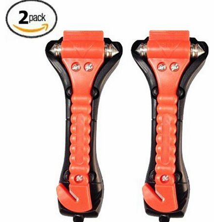 IPOW Car Emergency Escape Window Break Hammer Safety Seat Belt Cutter Tool, 2 Pack (Big)