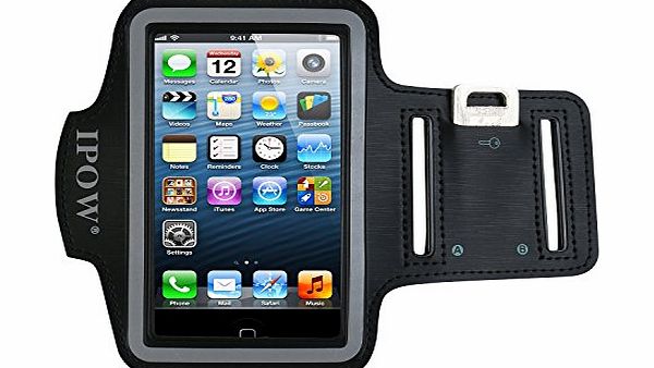 IPOW TM) Black iPhone 5/5s/5c iPod Touch 5 Sport Armband Belt Strap Band Sleeve Case Cover Pouch   Key Holder for Running Jogging Gym Cycling Workout