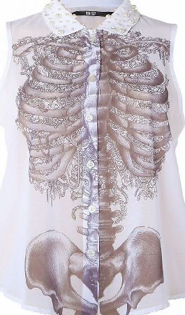 Iron Fist Creepers Peterpan Blouse - Size: S 3056IFLTNK