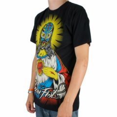 Mens Iron Fist Lucha Libre Jesus Tee Black