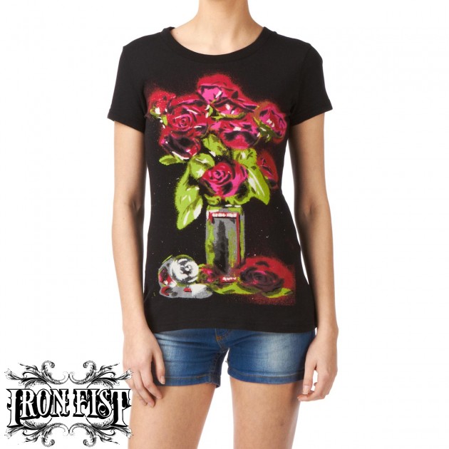 Iron Fist Womens Iron Fist Rosebuds T-Shirt - Black