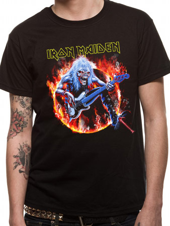 Official Iron Maiden Fear Live Flames T-Shirt Hermit Piece Of Mind Killers Vivo