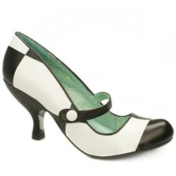 Irregular Choice Female Can Can Checks Bar Court Leather Upper Evening in Black and White