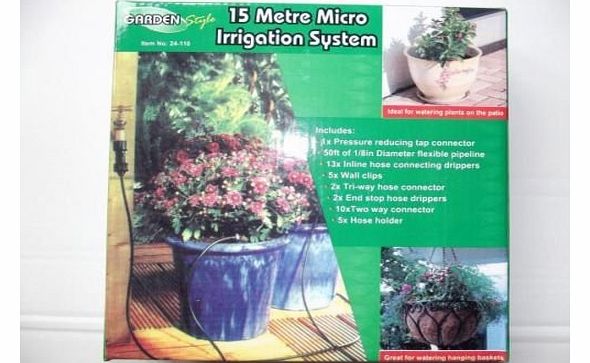 Irrigation 15M Micro Irrigation Kit Drip Watering System Greenhouse Plants Hydroponics - New