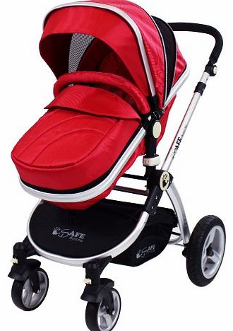 iSafe 2 in 1 Baby Pram System Complete (Red)