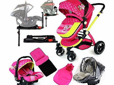 iSafe i-Safe System   iSOFIX Base - Mea Lux Trio Travel System Pram amp; Luxury Stroller 3 in 1 Complete With Car Seat   Footmuff   Carseat Footmuff   RainCovers