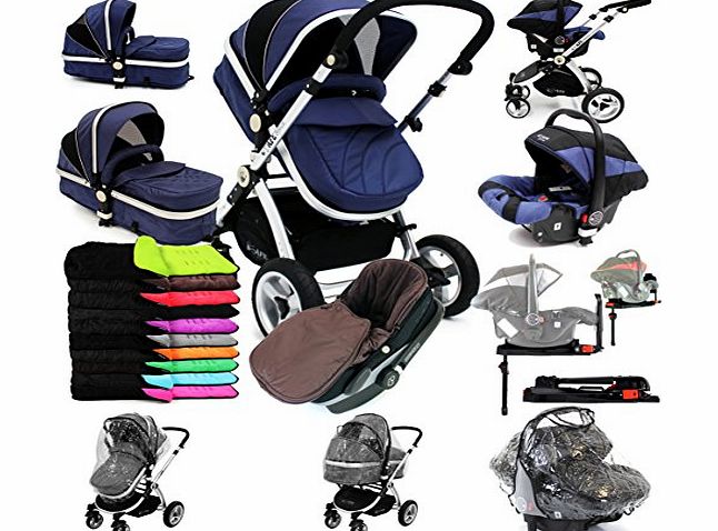 iSafe i-Safe System   iSOFIX Base - Navy Trio Travel System Pram 