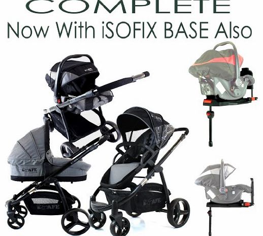 iSafe i-Safe System - Black/Grey Trio Travel System Pram 