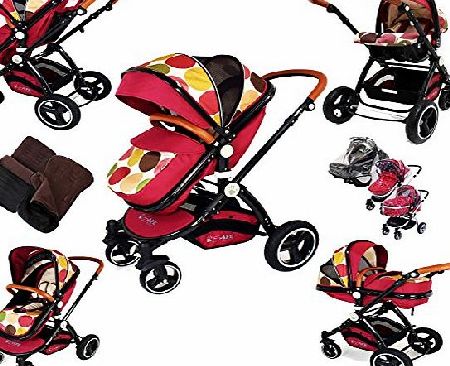 i-Safe System - C&M Trio Travel System Pram & Luxury Stroller 3 in 1 Complete With Car Seat