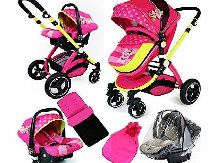 iSafe i-Safe System - Mea Lux Trio Travel System Pram amp; Luxury Stroller 3 in 1 Complete With Car Seat   Footmuff   Carseat Footmuff   RainCovers