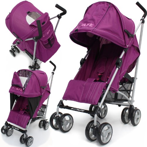 iSafe Media Viewing Buggy Stroller Pushchair - Plum Complete With Raincover