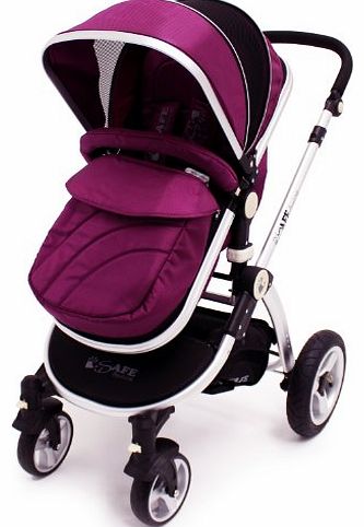 iSafe Trio Pram Stroller 2in1 - Plum (Purple)
