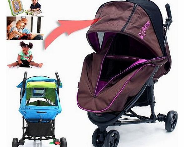 iSafe Visual 3 Plum Cake Three Wheeler Stroller from Birth with Tablet Smart Phone Media Pocket