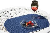 Isagi 6 PLACEMATS and COASTERS in innovative StayPut non-slip fabric (Indigo Blue) - Ideal for your home, boat, caravan or nursery