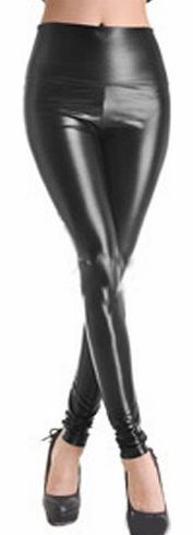 2014 New UK 1-2 delivery Sexy Ladies Women leggings Wet Look Stretchy Faux Leather Leggings Pants Tights Fashion Party Look, fit UK Size 8/10/12/14, Shine Liquid Metallic Faux Leather Polyester