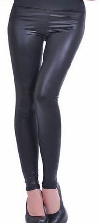 2014 New UK 1-2 delivery Sexy Ladies Women Wet Look Stretchy Faux Leather Leggings Pants Tights Fashion Party Look, fit UK Size 8/10/12/14, Shine Liquid Metallic Faux Leather Polyester + Spande