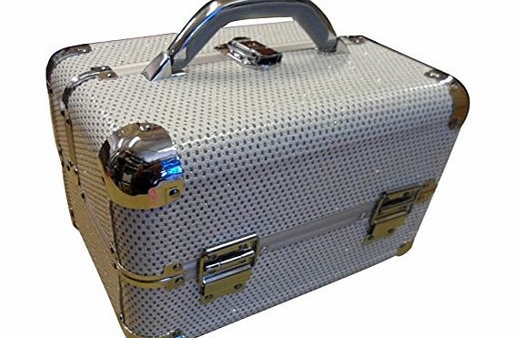 Ishys Large Professional Beauty Sequins Box Make Up Vanity Case Cosmetic Jewelry Case