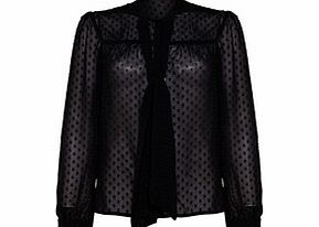 Iska Black pussybow blouse