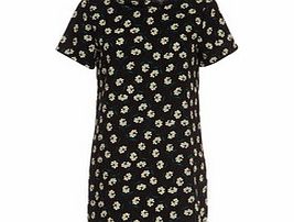Iska Black short-sleeved floral dress