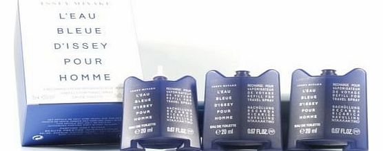 Issey Miyake LEau Bleue Pour Homme by Issey Miyake Eau de Toilette Spray Refills 3 x 20ml