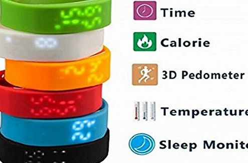 iStyle Smart LED Watch Smart Bracelet Sports Wristband Tracker Pedometer Sleep Steps Calory Temperature Monitor-Red