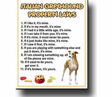 Italian Greyhound Property Laws Fridge Magnet