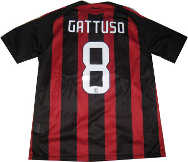 Italian teams Adidas 08-09 AC Milan home (Gattuso 8)