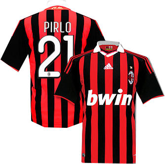 Italian teams Adidas 09-10 AC Milan home (Pirlo 21)