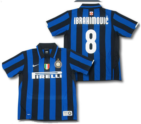 Italian teams Nike 07-08 Inter Milan home (Ibrahimovic 8)