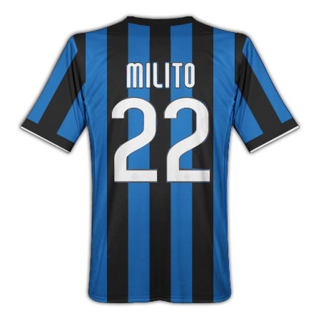 Italian teams Nike 09-10 Inter Milan home (Milito 22)