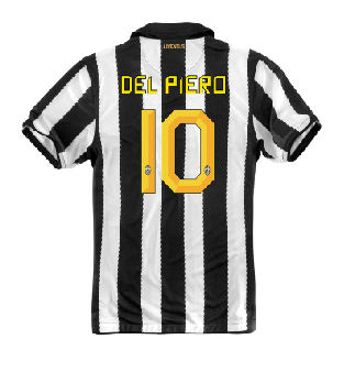 Italian teams Nike 2010-11 Juventus Nike Home (Del Piero 10)