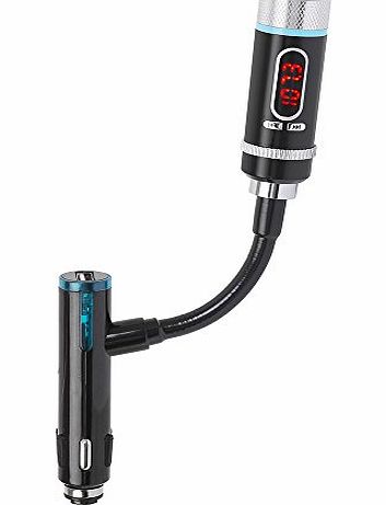 Universal Wireless Car Bluetooth FM Radio Transmitter Car Kit with USB Adapter - Wirelessly Stream Audio or Phone Calls from Your Phone to your Cars Speakers - Connects to your Phone via Bluet