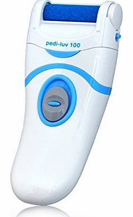 Pedi-Luv 100 Powerful Callus Remover Battery Operated Professional Pedicure Device, Includes 4 Rollers (2 Coarse & 2 Extra Coarse)