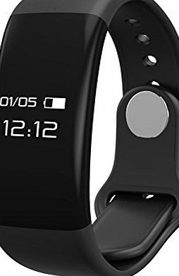 IVSO Fitness Tracker, IVSO Bluetooth Smart Bracelet 0.66`` OLED Waterproof Fitness Tracker Heart Rate Monitor Pedometer Smart Wristband Band for Android and iOS,Black