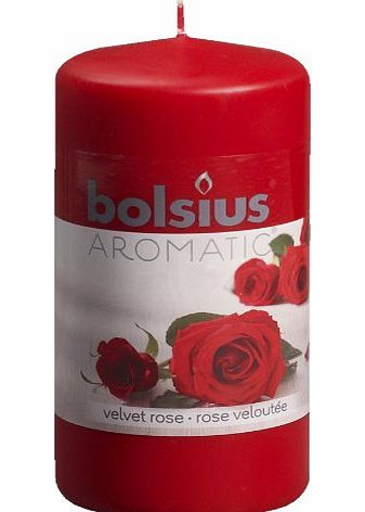 Ivyline Bolsius 120 x 60 mm Scented Pillar Candle, Velvet Rose