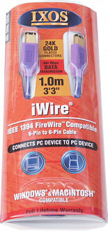 Ixos 1666-100 1.0m Firewire Cable 6-6 (iWire)