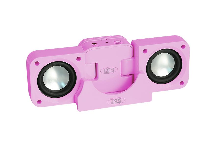 Ixos XMI208 Fold Up Travel Speakers Pink