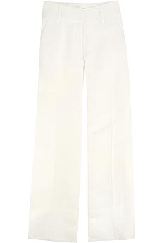 Flared cotton and linen pants