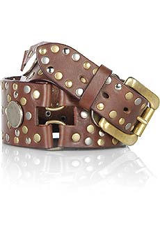 Leather studded coin belt