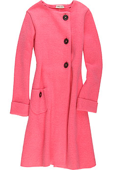 Merino wool collarless coat