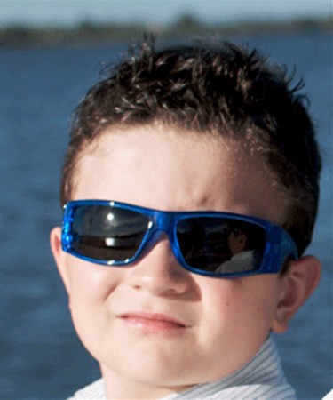 Blue Wraparound Sunglasses