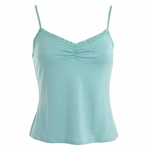 Aqua sequin trim camisole top