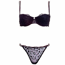 J by Jasper Conran Black embroidered and sequin thong