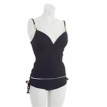 Black gold trim bikini shorts