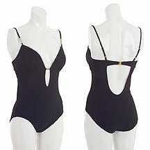 Black gold trim swimsuit