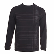J by Jasper Conran Black grid design crew knit